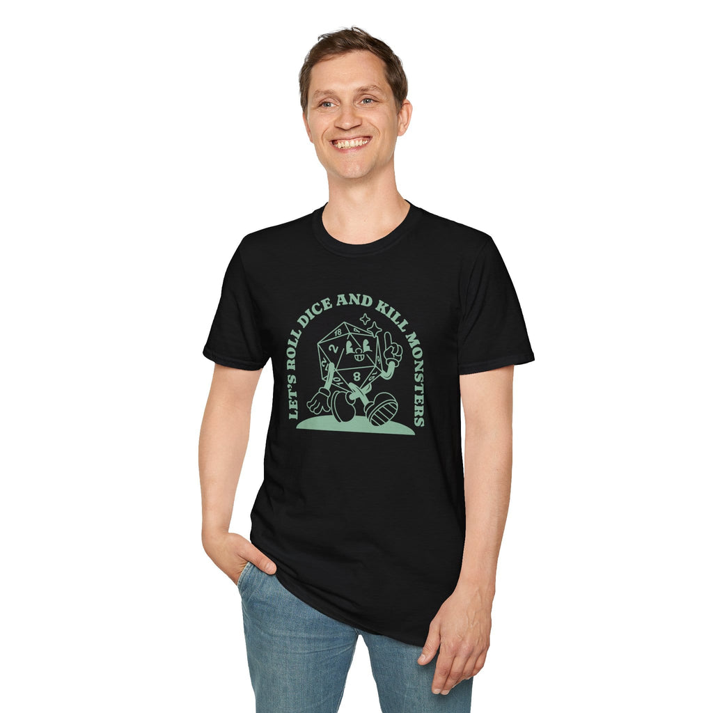 Roll Dice & Kill Monsters Retro T-Shirt