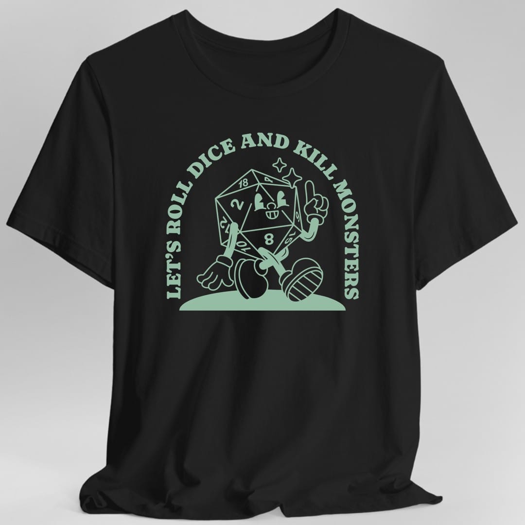 Roll Dice & Kill Monsters Retro T-Shirt