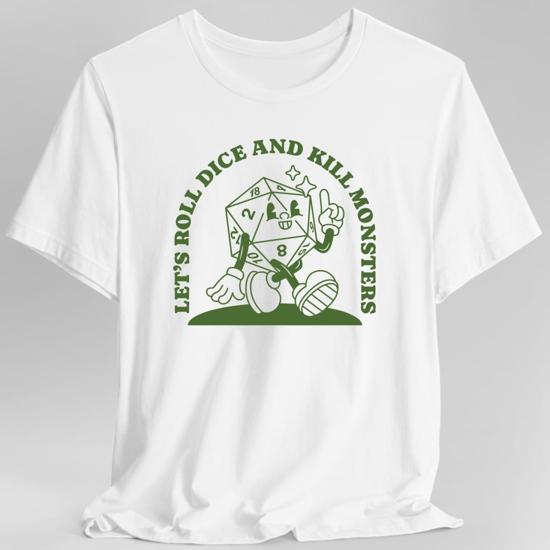 Roll Dice & Kill Monsters Retro T-Shirt