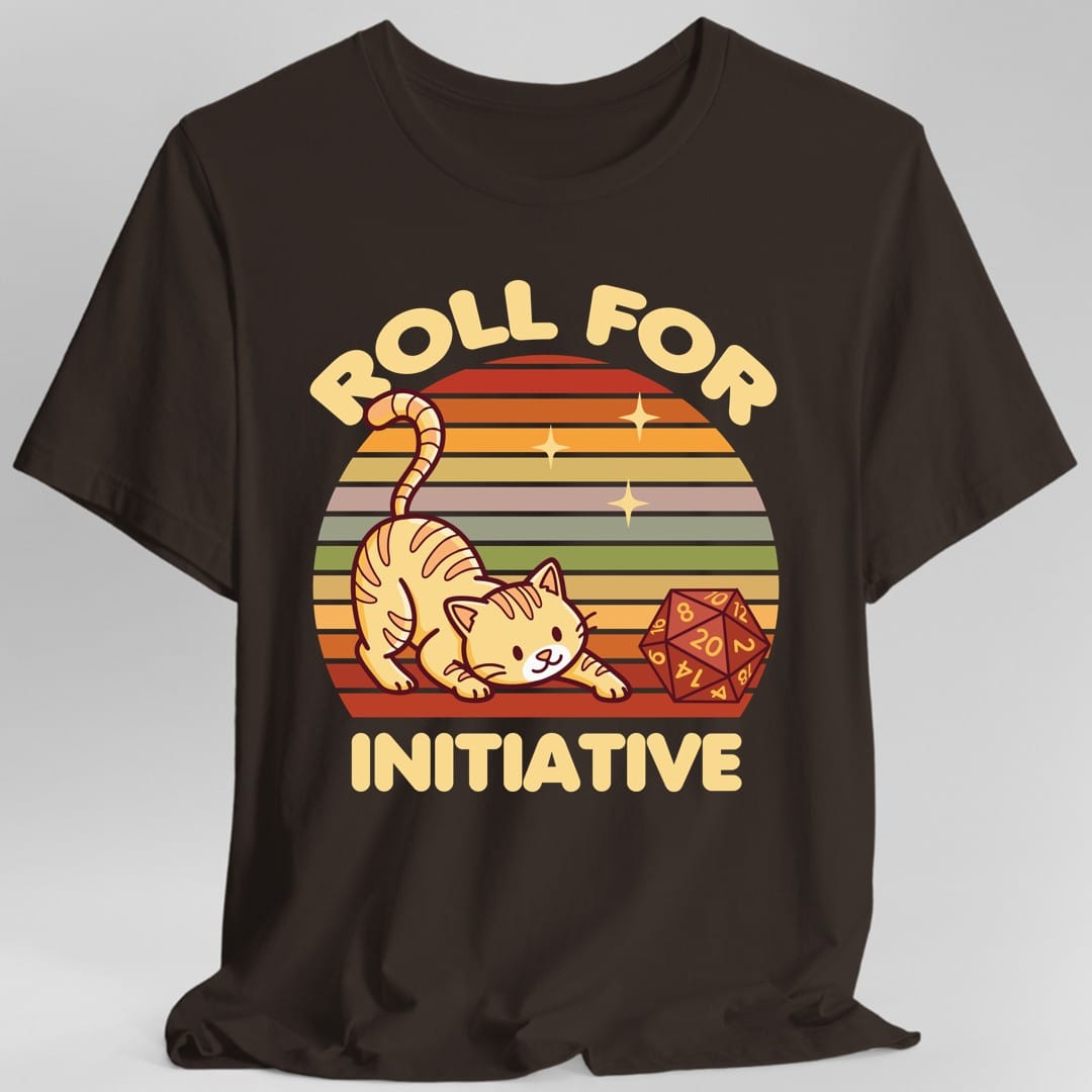 Roll For Initiative Kawaii Cat T-Shirt