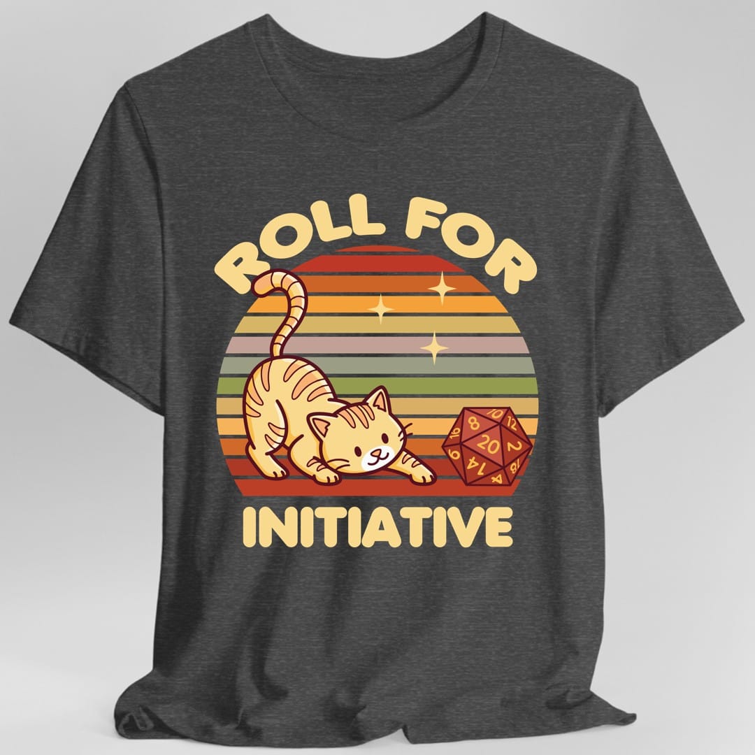 Roll For Initiative Kawaii Cat T-Shirt