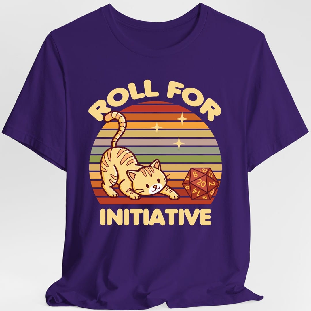 Roll For Initiative Kawaii Cat T-Shirt