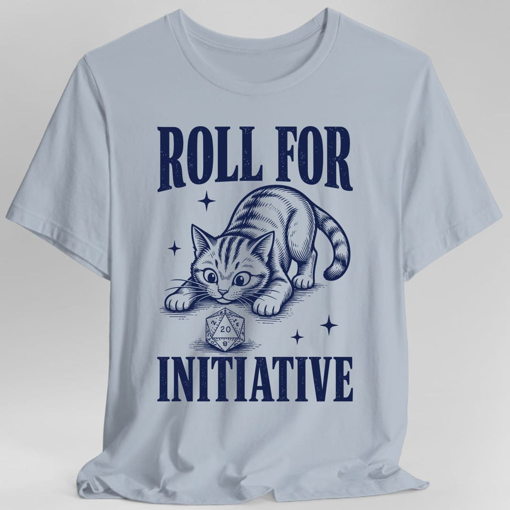 Roll For Initiative Woodcut Cat T-Shirt