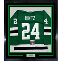 Framed Autographed/Signed Roope Hintz 35x39 Dallas Green Hockey Jersey JSA COA