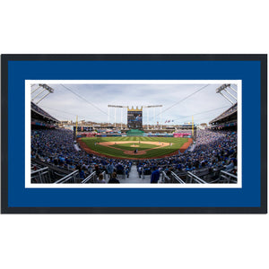 Framed Kauffman Stadium Kansas City Royals MLB 16x24 Baseball Photo Professionally Matted