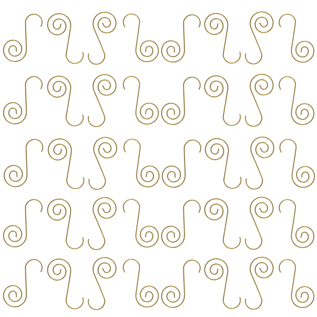 Set of 40 Gold Metal Wire Christmas Ornaments Hooks Hangers 1.6 Inches
