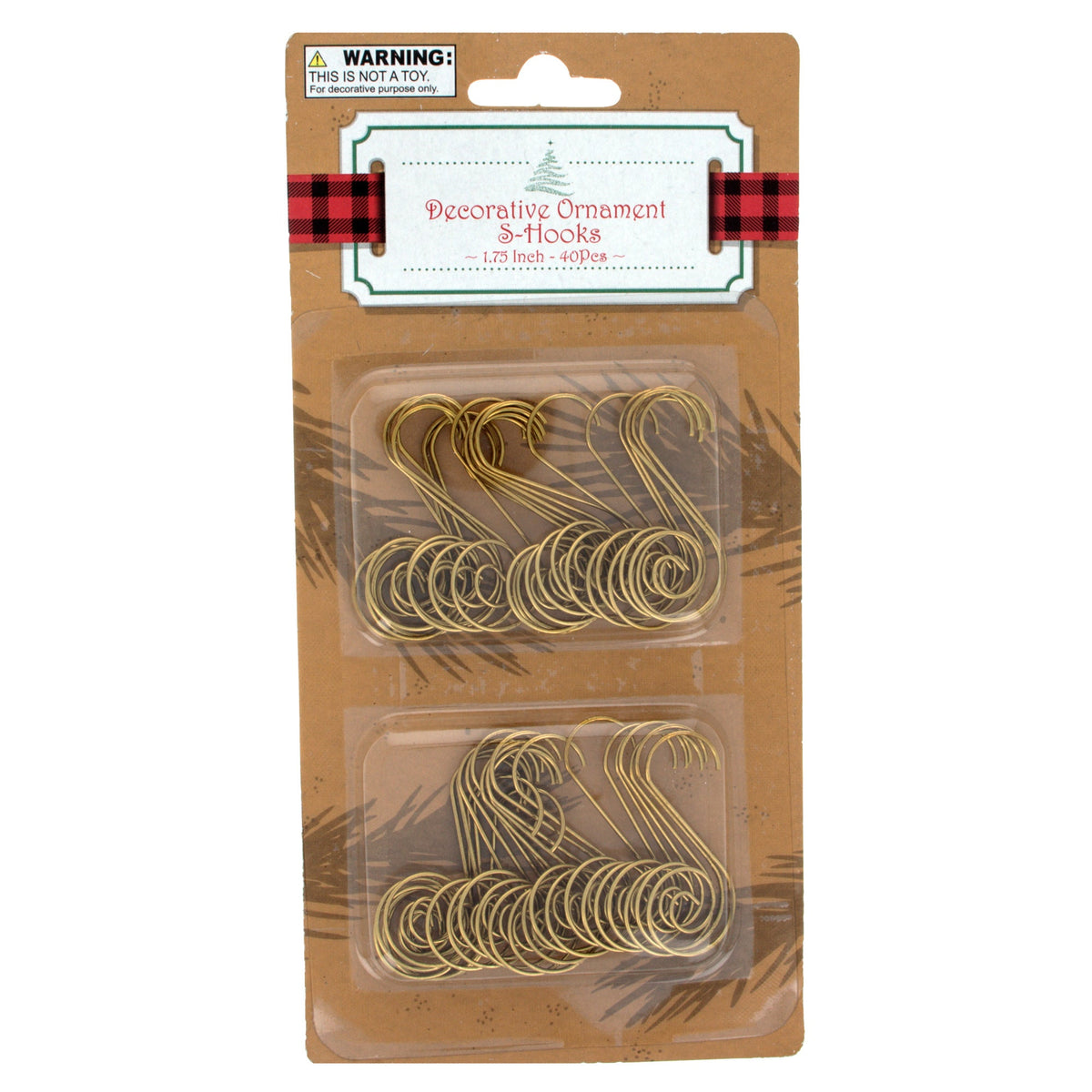 Set of 40 Gold Metal Wire Christmas Ornaments Hooks Hangers 1.6 Inches