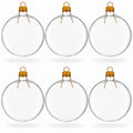 Set of 6 Clear Flat Disc Glass Christmas Ornaments 3 Inches