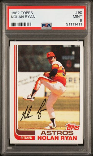 Graded 1982 Topps Nolan Ryan #90 Baseball Card PSA 9 Mint