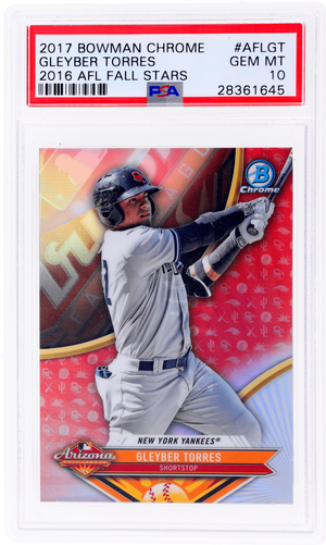 Graded 2017 Topps Bowman Chrome Gleyber Torres #AFLGT 2016 AFL Fall Stars Rookie RC Baseball Card PSA 10 Gem Mint