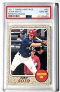 Graded 2017 Topps Heritage Juan Soto #52 Minor League Rookie RC Baseball Card PSA 10 Gem Mint