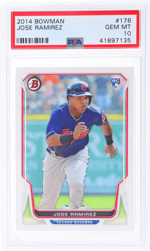 Graded 2014 Topps Bowman Jose Ramirez #176 Rookie RC Baseball Card PSA 10 Gem