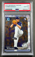 Graded 2019 Topps Bowman Chrome Corbin Burnes #32 Rookie RC Baseball Card PSA 10 Gem Mint