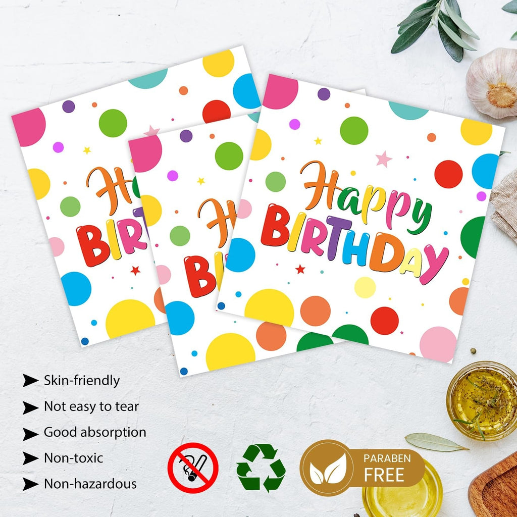 LeZakaa Birthday Paper Plates Set 50pcs 7 & 9 Inch Happy Birthday Balloon