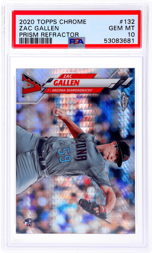 Graded 2020 Topps Chrome Zac Gallen #132 Prism Refractor Rookie RC Baseball Card PSA 10 Gem Mint