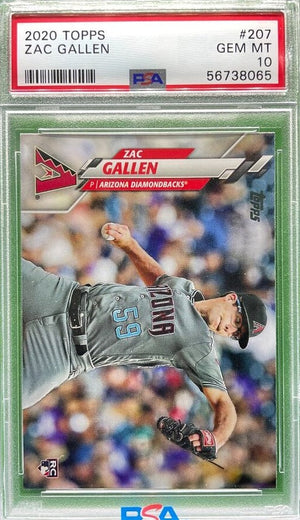 Graded 2020 Topps Zac Gallen #207 Rookie RC Baseball Card PSA 10 Gem Mint
