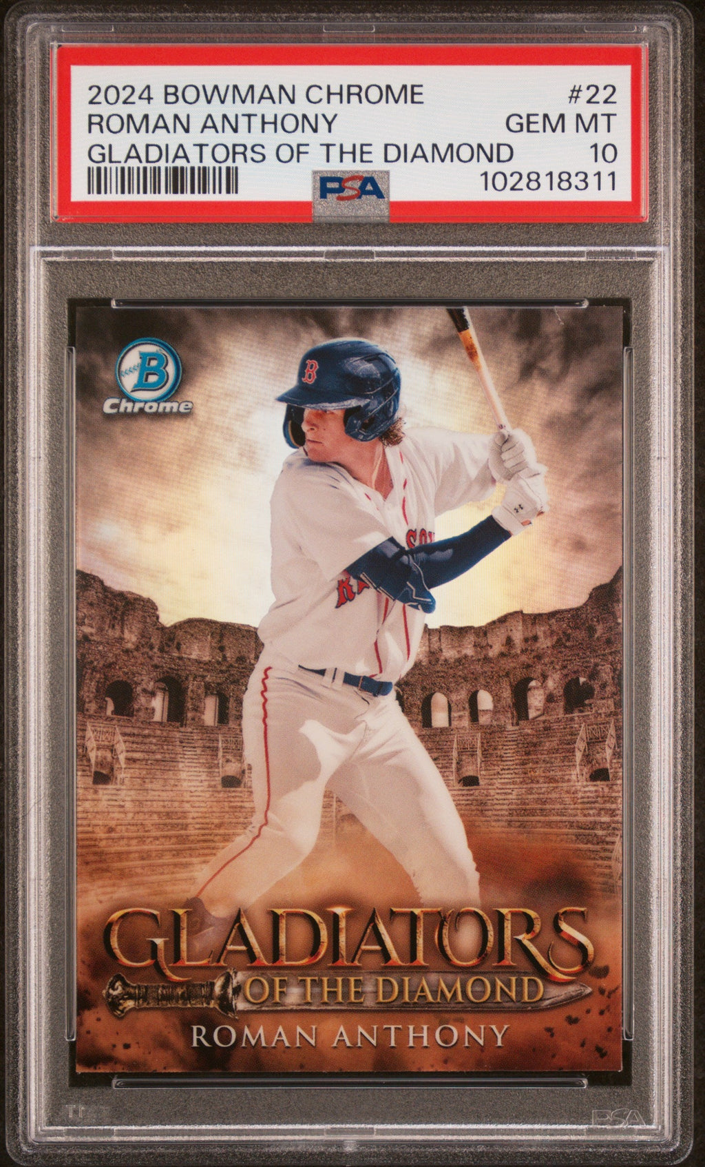 Graded 2024 Topps Bowman Chrome Roman Anthony #22 Gladiators of the Diamond Rookie RC Baseball Card PSA 10 Gem Mint