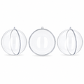 Set of 3 Clear Fillable Plastic Ball Christmas Ornament 3.9 Inches
