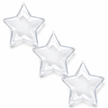 Set of 3 Clear Plastic Star Ornaments 3.25 Inches (83 mm)
