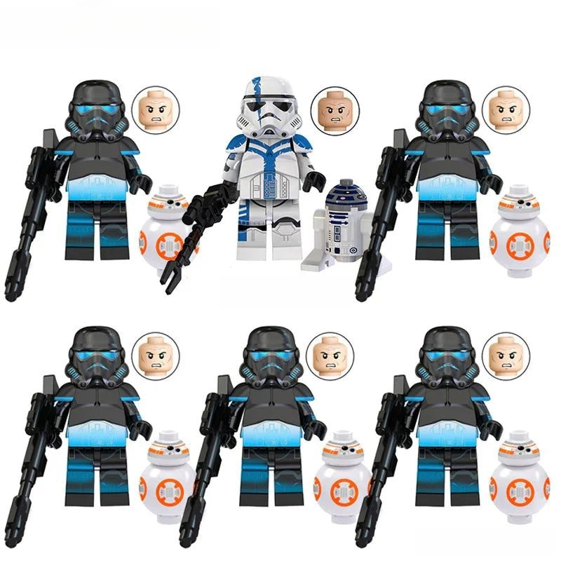 Shadow Stormtrooper set of 6 Lego Star Wars Minifigures Custom Toys