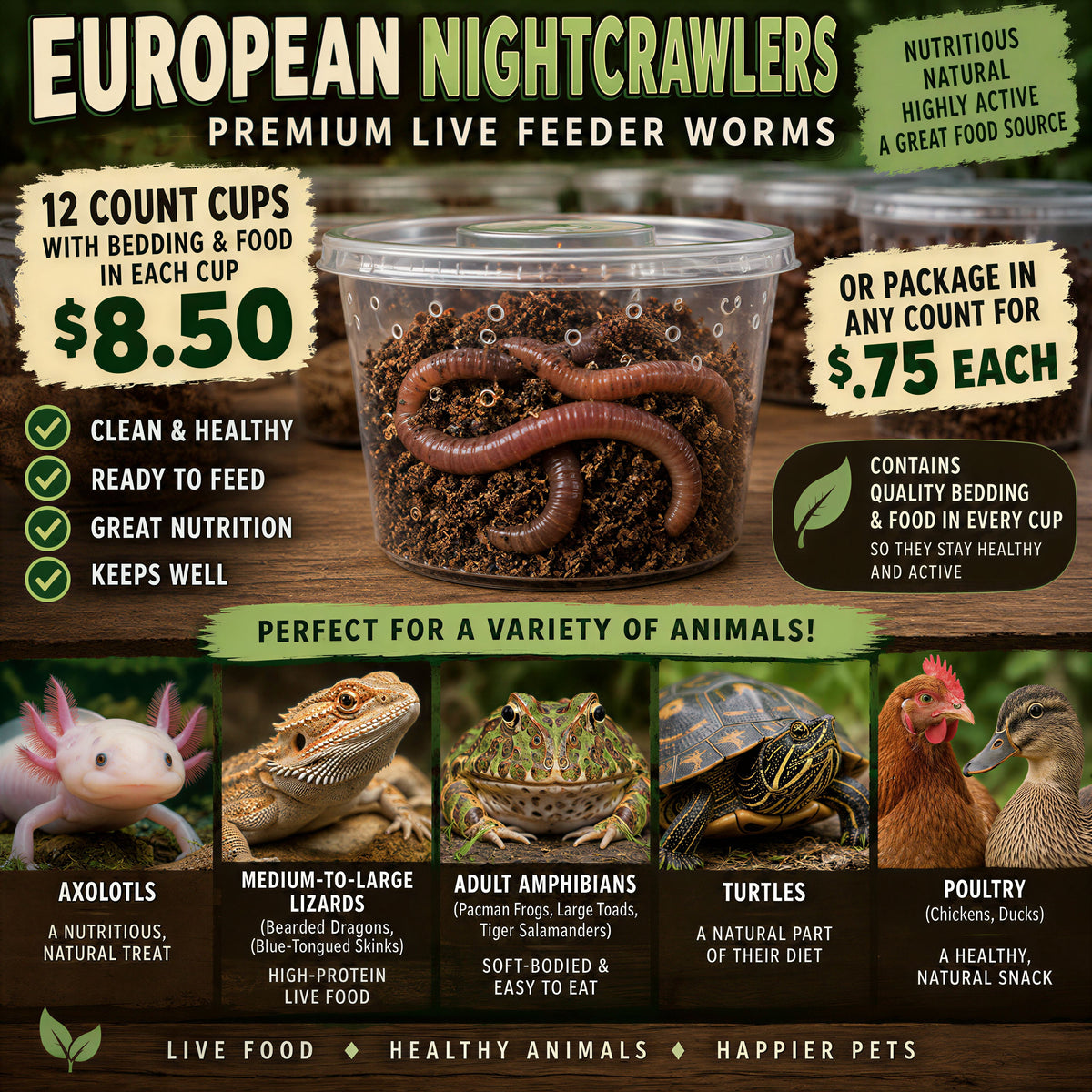 European Night Crawlers – Chemical-Free Delight by PNC