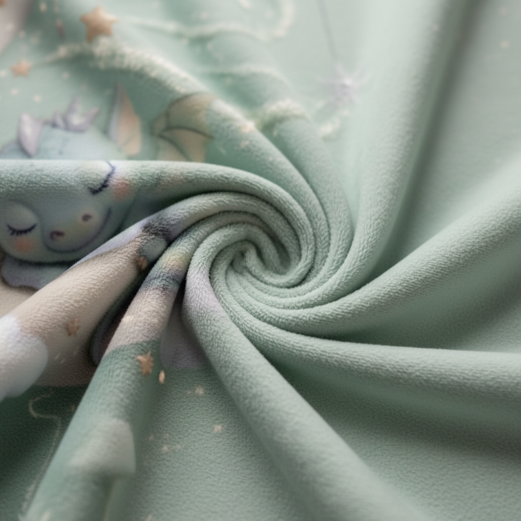 Personalised Baby Milestone Blanket | Sleeping Dragon & Moon 3D Deluxe