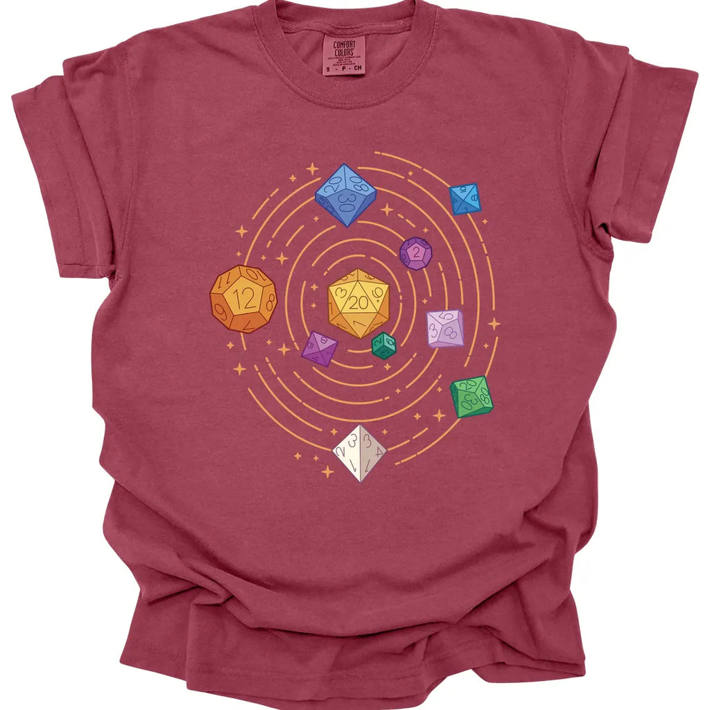 Space Dice Solar System T-shirt - Comfort Colors