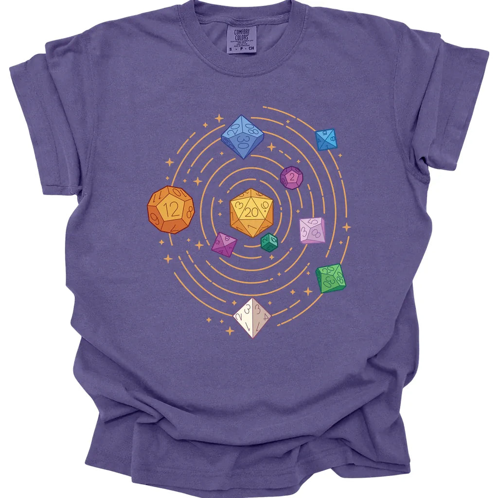 Space Dice Solar System T-shirt - Comfort Colors