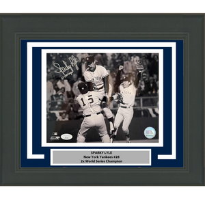 Framed Autographed/Signed Sparky Lyle New York Yankees 8x10 Baseball Photo JSA COA