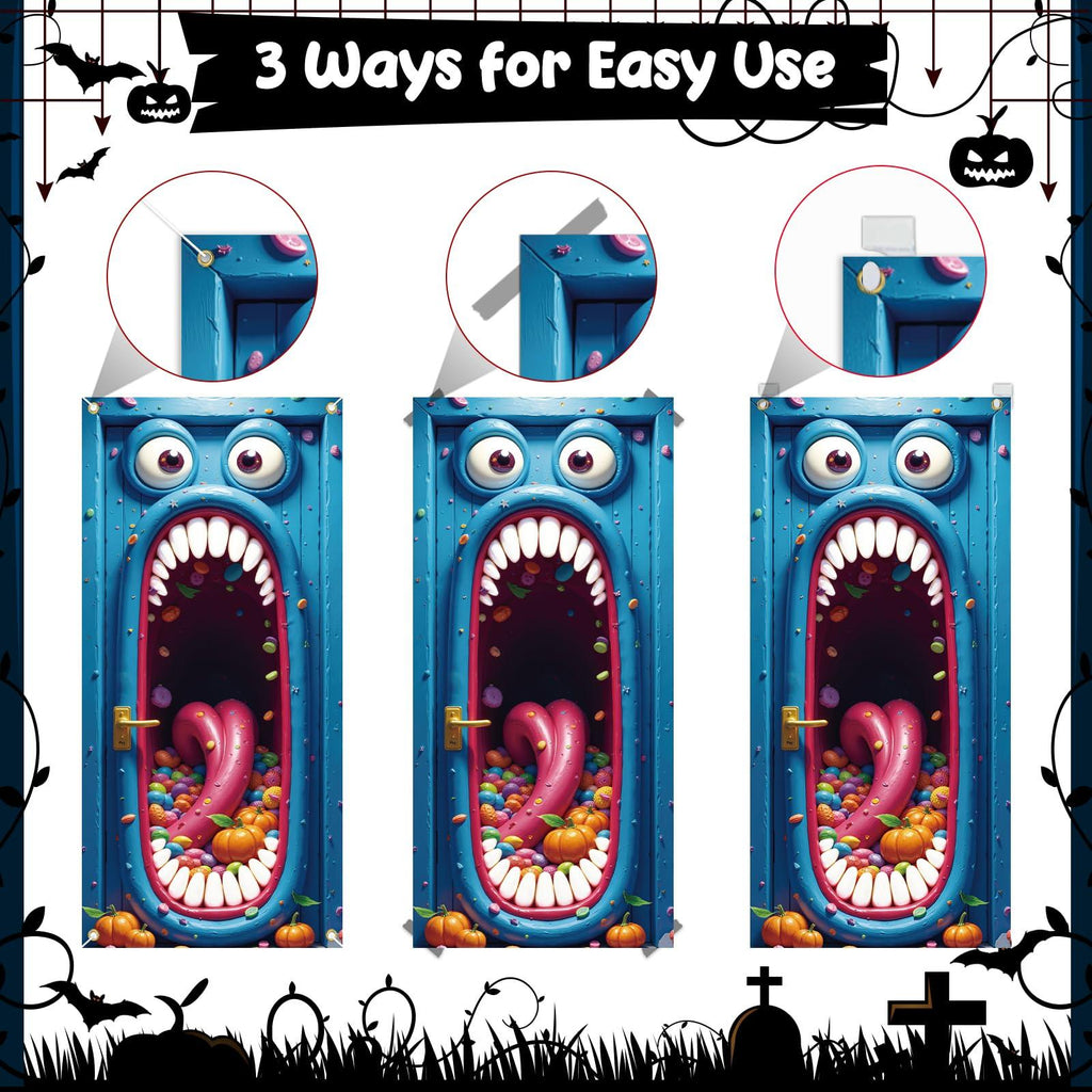 Halloween Monster Door Curtain, 72.8 x 35.4 in