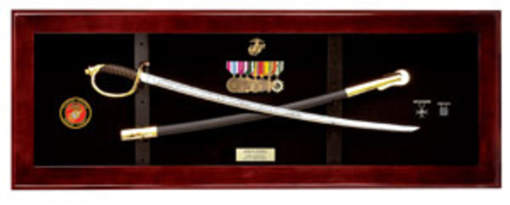 USMC NCO Sword Display Case, Sword Cases, Marine Sword frame