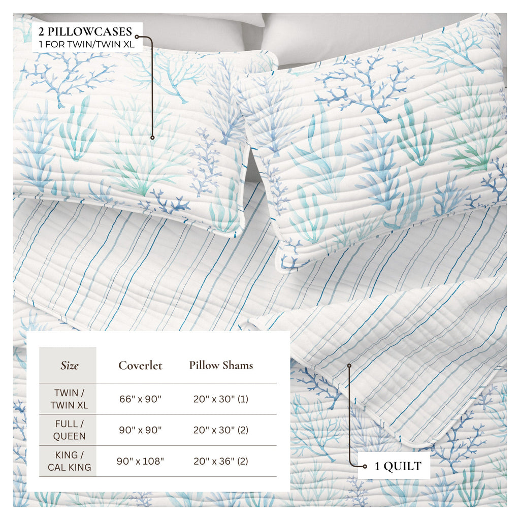 Blue Coral Quilt - Amelia Island