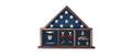 Memorial Flag Case, Three Bay shadow box perfect size case for a your mantle, holds 3'x5' flag a ample amount of memorabilia.