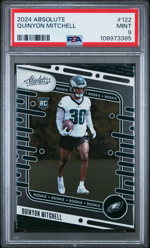 Graded 2024 Panini Absolute Quinyon Mitchell #122 Rookie RC Football Card PSA 9 Mint