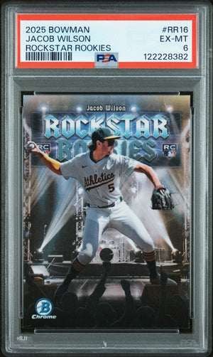 Graded 2025 Topps Bowman Jacob Wilson #RR16 Rockstar Rookies Rookie RC Baseball Card PSA 6 EX Mint