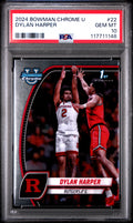 Graded 2024 Topps Bowman U Chrome Dylan Harper #22 Rookie RC Basketball Card PSA 10 Gem Mint