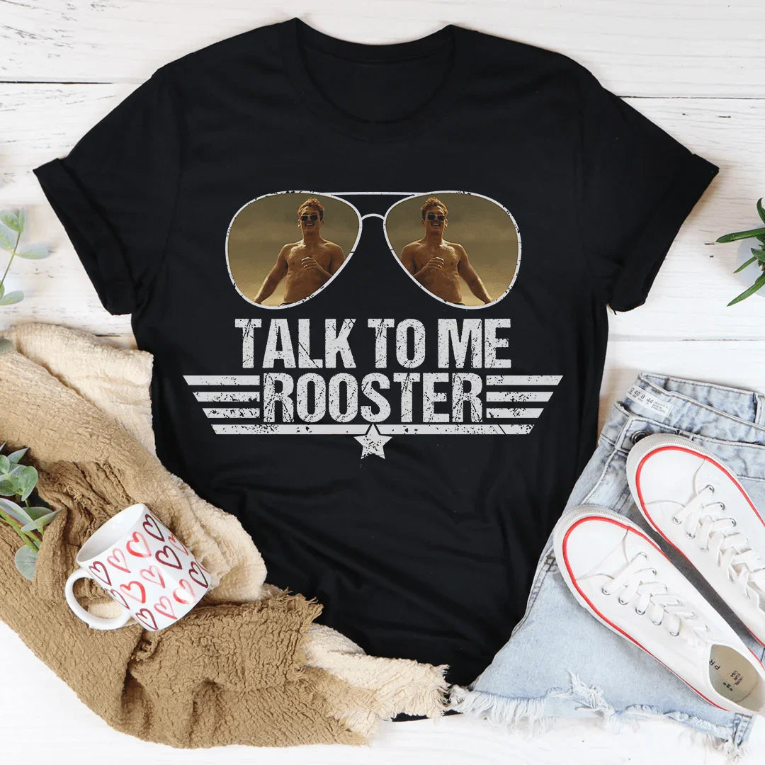 Retro Aviation Movie Graphic Top – \"TALK TO ME ROOSTER\"