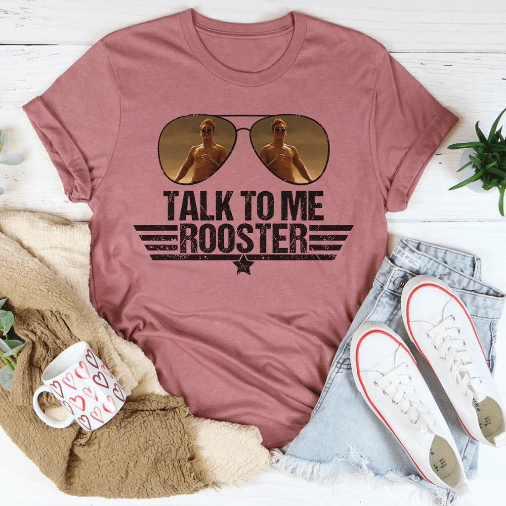 Retro Aviation Movie Graphic Top – \"TALK TO ME ROOSTER\"