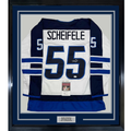 Framed Autographed/Signed Mark Scheifele 35x39 Winnipeg White Hockey Jersey JSA COA