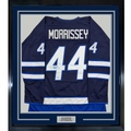 Framed Autographed/Signed Josh Morrissey 35x39 Winnipeg Blue Hockey Jersey Beckett BAS COA