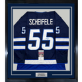Framed Autographed/Signed Mark Scheifele 35x39 Winnipeg Blue Hockey Jersey JSA COA