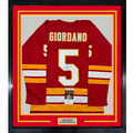 Framed Autographed/Signed Mark Giordano 35x39 Calgary Red Hockey Jersey JSA COA