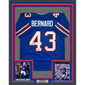 Framed Autographed/Signed Terrel Bernard 35x39 Buffalo Blue Football Jersey Beckett BAS COA