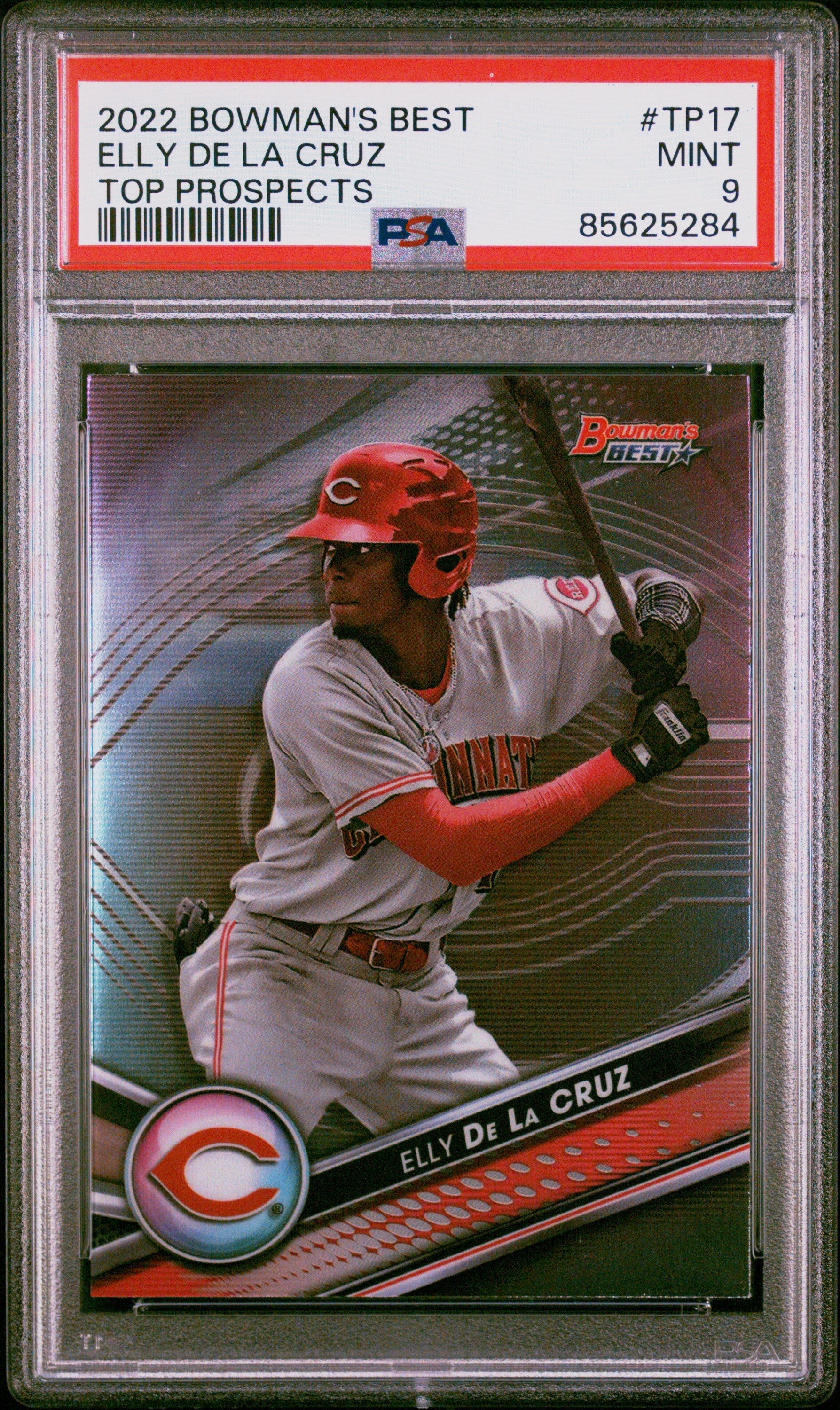 Graded 2022 Topps Bowmans Best Elly De La Cruz #TP17 Top Prospects Rookie RC Baseball Card PSA 9 Mint