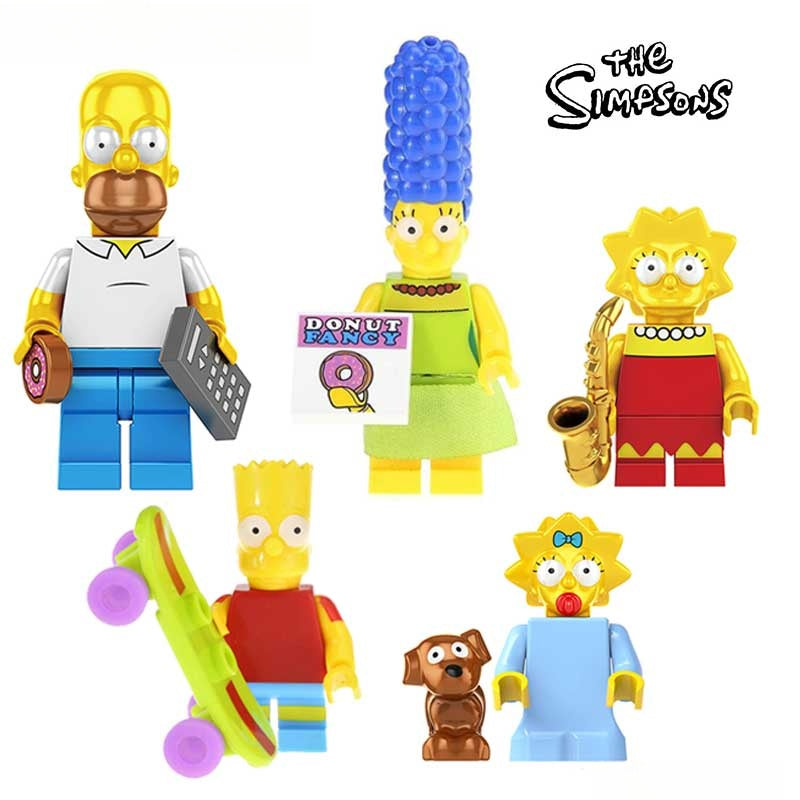The Simpsons family of 5 Minifigure Toy 1