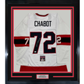 Framed Autographed/Signed Thomas Chabot 35x39 Ottawa White Hockey Jersey JSA COA