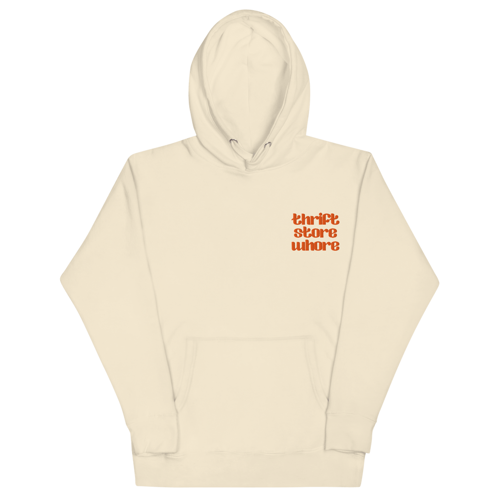 Thrift Store Whore Embroidered Hoodie
