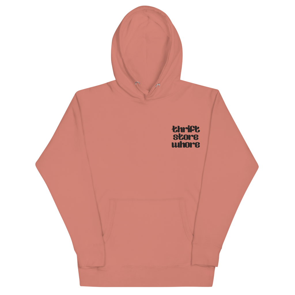 Thrift Store Whore Embroidered Hoodie