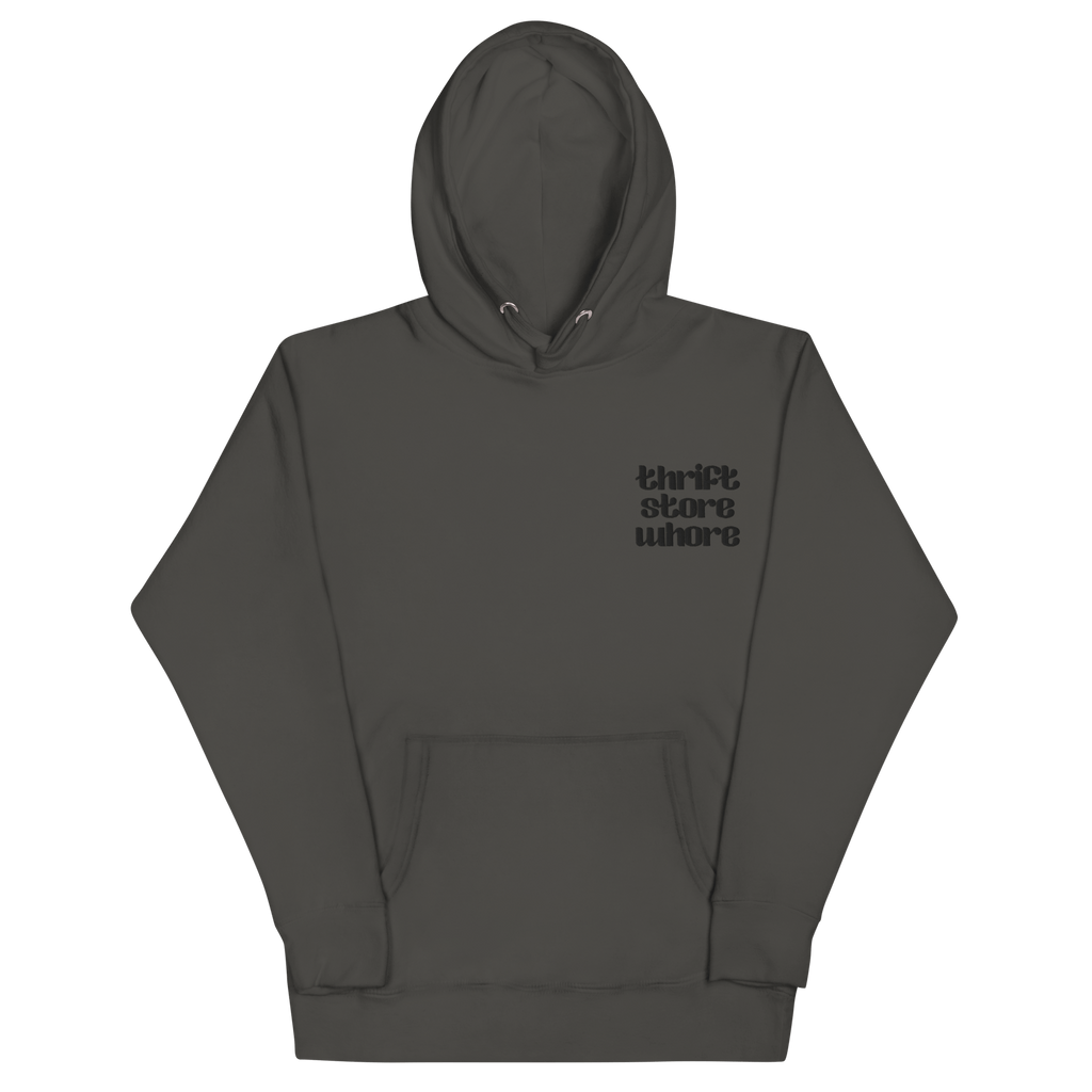 Thrift Store Whore Embroidered Hoodie