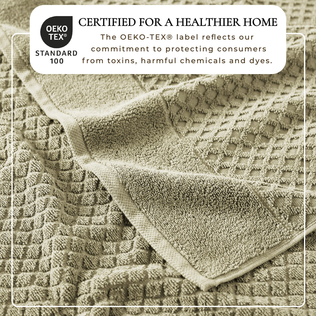 Cotton Diamond Waffle Weave Bath Towel Set - Grayson Collection